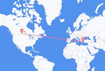 Flyg från Regina, Saskatchewan, Kanada till Ikaria, Grekland
