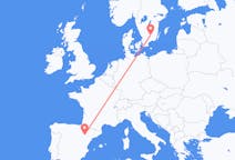 Flyrejser fra Zaragoza, Spanien til Växjö, Sverige
