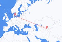 出发地 塔吉克斯坦苦盏目的地 丹麦哥本哈根的航班