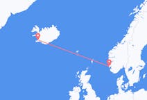 Flights from Reykjavik in Iceland to Haugesund in Norway