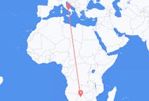 Flyreiser fra Maun, Botswana til Napoli, Italia