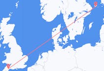 Loty z Exeter, Anglia do Mariehamn, Wyspy Alandzkie