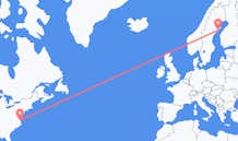 来自美国诺福克目的地 瑞典于默奥的航班
