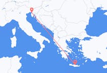 Flyreiser fra Iraklio, Hellas til Trieste, Italia