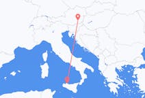 Vluchten van Graz, Oostenrijk naar Palermo, Italië