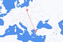 Flyg från Łódź, Polen till Izmir, Turkiet