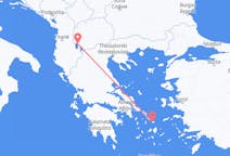 Voli from Ocrida, Macedonia del Nord to Mykonos, Grecia