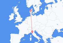 Flyreiser fra Pisa, Italia til Billund, Danmark