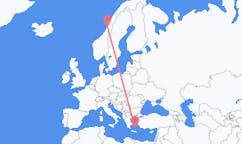 Flights from from Brønnøysund to Santorini
