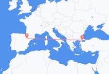 Flights from Tekirdağ, Turkey to Zaragoza, Spain
