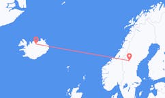 Vols de la ville de Östersund, Suède vers la ville d'Akureyri, Islande