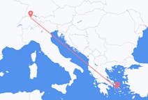 Vols depuis la ville de Zurich vers la ville de Syros