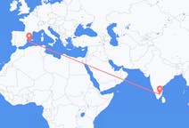 出发地 印度出发地 蒂鲁吉拉帕利目的地 西班牙伊维萨岛的航班