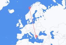Fly fra Athen til Sandnessjøen