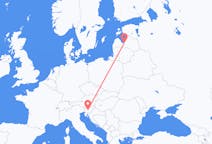 Vluchten van Riga, Pescara, Letland naar Ljubljana, Slovenië