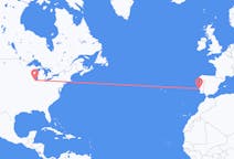 Vluchten van Chicago, Verenigde Staten naar Lissabon, Portugal