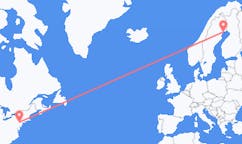 Loty z Allentown, Stany Zjednoczone do Luleå, Szwecja