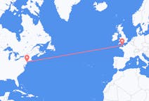 Flyg från New York, USA till Guernsey, Guernsey