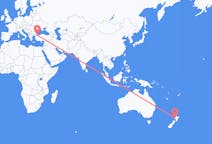 Flyreiser fra Nye Plymouth, New Zealand til Istanbul, Tyrkia