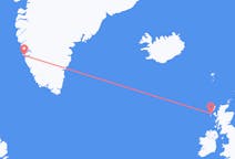 Lennot Nuukista, Grönlanti Benbeculaan, Skotlanti