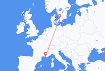 Flights from Angelholm to Marseille