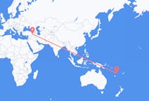 Flyreiser fra Port Vila, Vanuatu til Siirt, Tyrkia