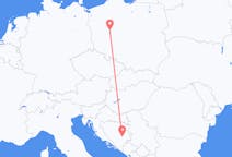 Flyrejser fra Poznan, Polen til Sarajevo, Bosnien-Hercegovina