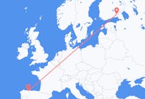 Voli da Asturie, Spagna a Lappeenranta, Finlandia