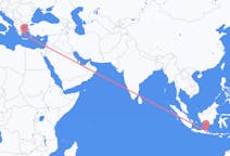 Vluchten van Surabaya, Indonesië naar Milos, Griekenland