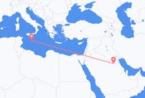 Vluchten van Qaisumah, Saoedi-Arabië naar Malta, Malta