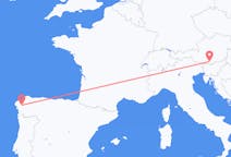 Lennot Klagenfurtista, Itävalta Santiago de Compostelaan, Espanja