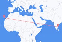 出发地 印度出发地 金奈目的地 西班牙特内里费岛的航班