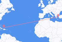 特克斯和凯科斯群岛出发地 普羅維登西亞萊斯島飞往特克斯和凯科斯群岛目的地 希俄斯的航班