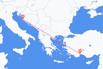 出发地 克罗地亚扎达尔目的地 土耳其安塔利亚的航班
