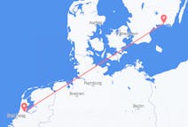 オランダのアムステルダムから、スウェーデンのロンネビーまでのフライト
