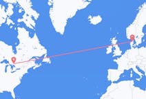 Flyg från Greater Sudbury, Kanada till Ålborg, Danmark