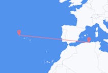 Fly fra Béjaïa til Corvo Island