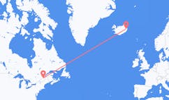 航班从加拿大魁北克市市到埃伊尔斯塔济市，冰岛塞尔
