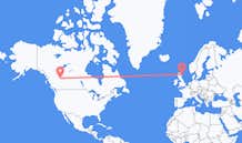 Flyg från Grande Prairie, Kanada till Aberdeen, Skottland