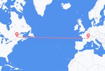 Flyreiser fra Québec, Canada til Lyon, Frankrike