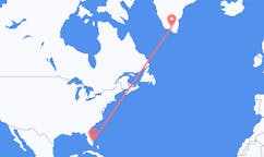 来自美国西棕榈滩目的地 格陵兰纳萨尔苏克的航班