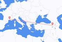 Fly fra Ağrı til Nîmes