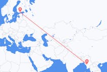 Flyrejser fra Magwe, Myanmar (Burma) til Helsinki, Finland
