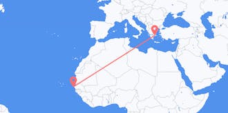 Flyg från Senegal till Grekland