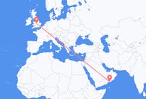 Flyreiser fra Salalah, Oman til Birmingham, England