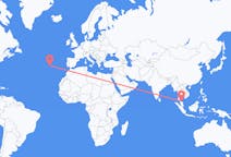 Flyg från Narathiwat-provinsen, Thailand till Ponta Delgada, Portugal