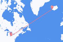 Flyg från Cleveland, USA till Reykjavík, Island