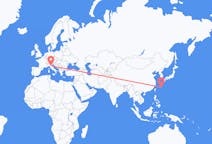 Flyg från Okinawa, Japan till Bologna, Italien