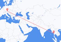 Flyrejser fra Dawei Township, Myanmar (Burma) til Salzburg, Østrig