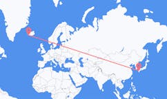 Vluchten van Kumamoto, Japan naar Reykjavík, IJsland